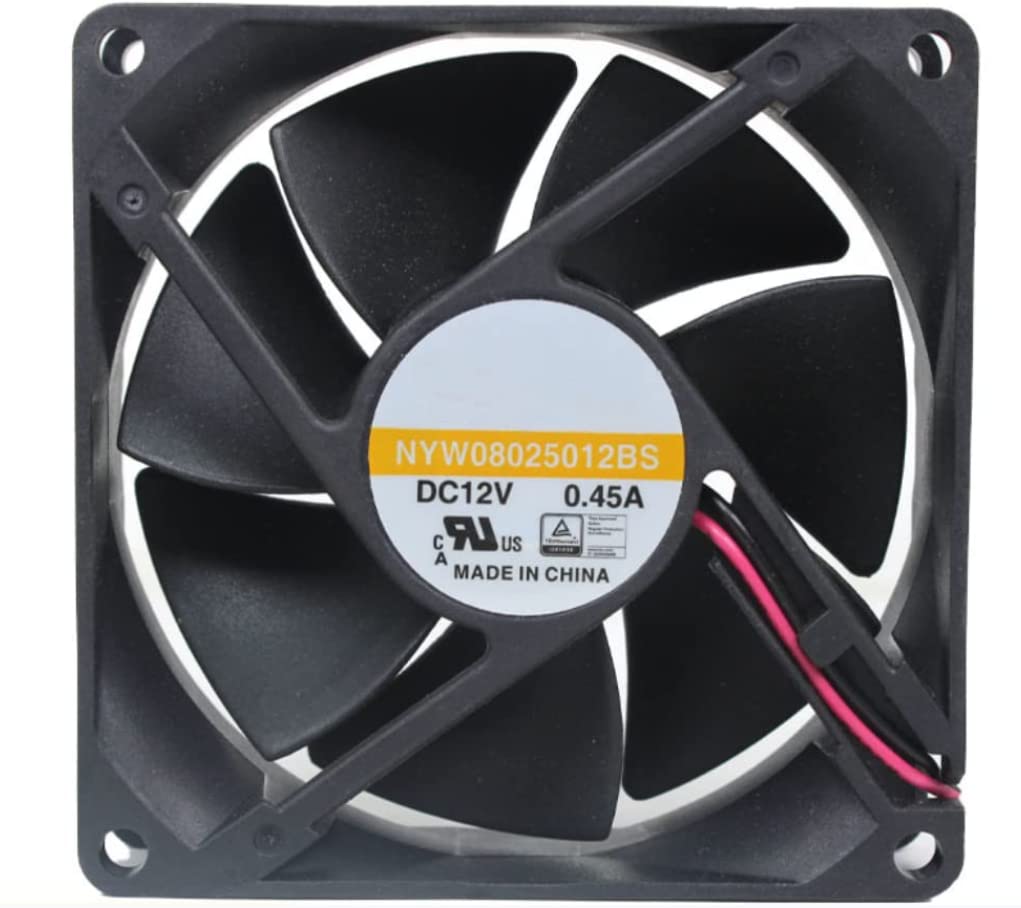 NYW08025012BS 12V 0.45A 80X80X25MM 2-Wire Cooling Fan